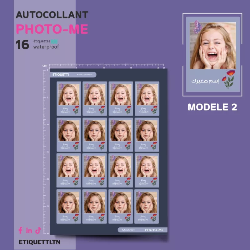 Grandes étiquettes Personnalisées avec Photo de l'enfant. Parfaites pour les jeunes enfants en maternelle, elles favorisent leur autonomie en facilitant la reconnaissance de leurs affaires.