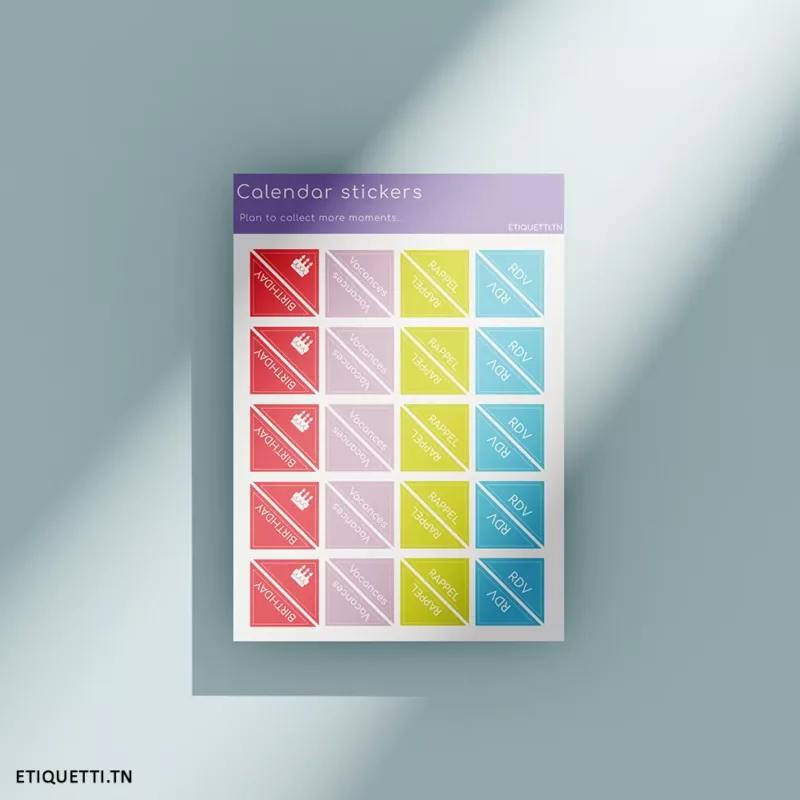 Offrez vous une organisation visuelle et efficace. Avec des autocollants pour marquer anniversaires, vacances, rendez-vous et tâches.