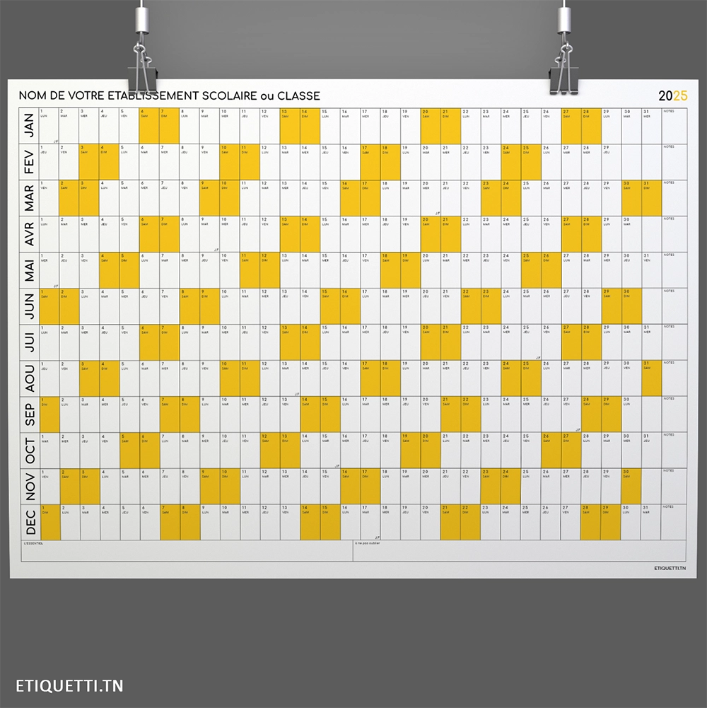 Calendrier Scolaire Géant «2025»