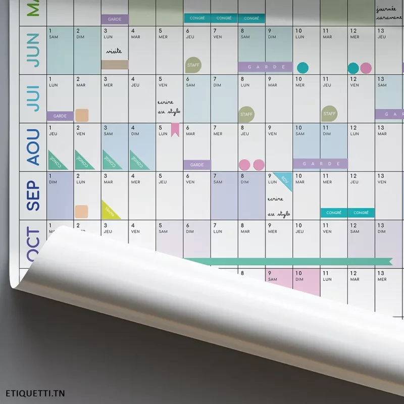 Calendrier annuel géant pour les Entreprises  2024-2025 | 𝗠𝗢𝗗𝗘𝗟𝗘 « Entête Personnalisable » spécialement conçu pour les entreprises. Avec une entête personnalisable, ce calendrier est idéal pour organiser vos événements professionnels tout en reflétant l'identité visuelle de votre marque. Parfait pour planifier efficacement toute l'année.