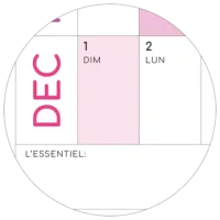 Une case en bas du calendrier annuel pour noter l'ESSENCIEL