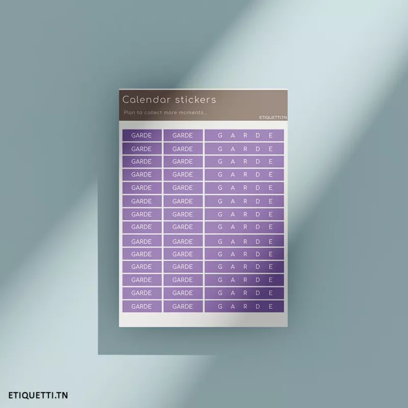 Organisez efficacement le planning des gardes médicales avec nos autocollants dédiés. Idéaux pour marquer les jours de garde à l'hôpital pour médecin- résident- externe- interne- infirmier- biologiste-aide soignant et staff médical