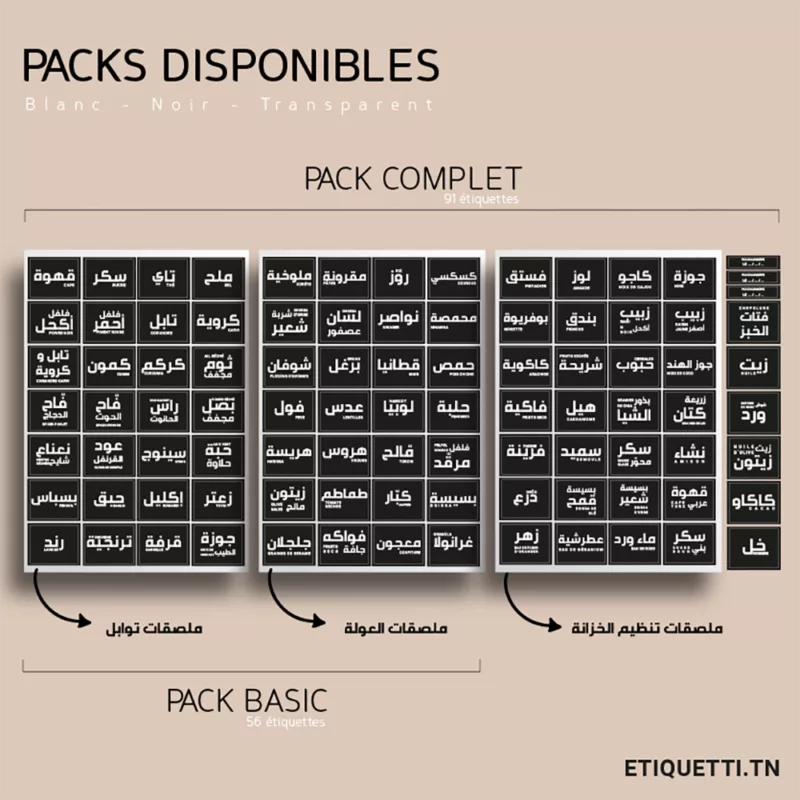Les nominations du pack d'étiquettes à épice