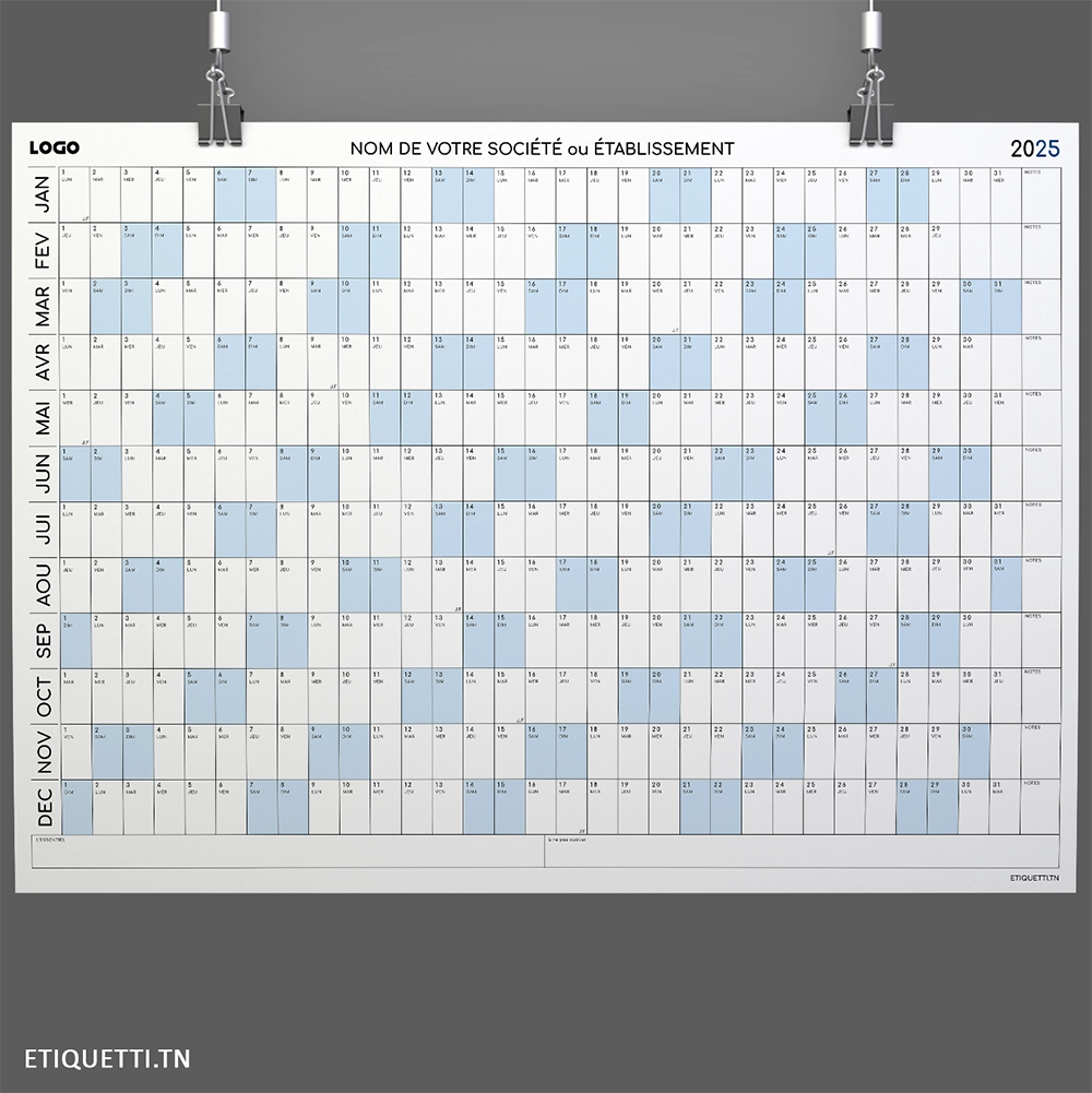 Calendrier Annuel Géant pour Entreprise «2025»
