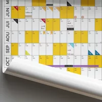 calendrier annuel scolaire mural de bureau 2025