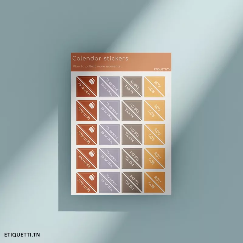 Des autocollants pour calendrier | Planner | Agenda. Conçus pour vous aider à marquer avec style et efficacité vos « tâches et dates » clés.
