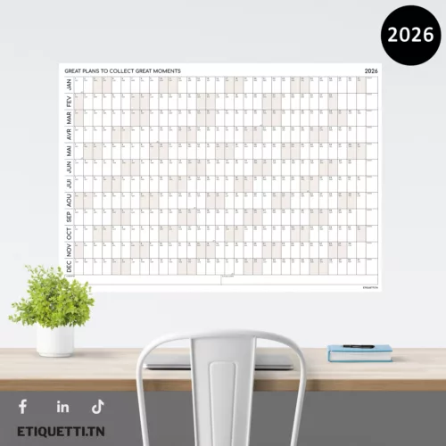 Calendrier annuel mural géant nude -Tunisie -– organisation professionnelle au bureau