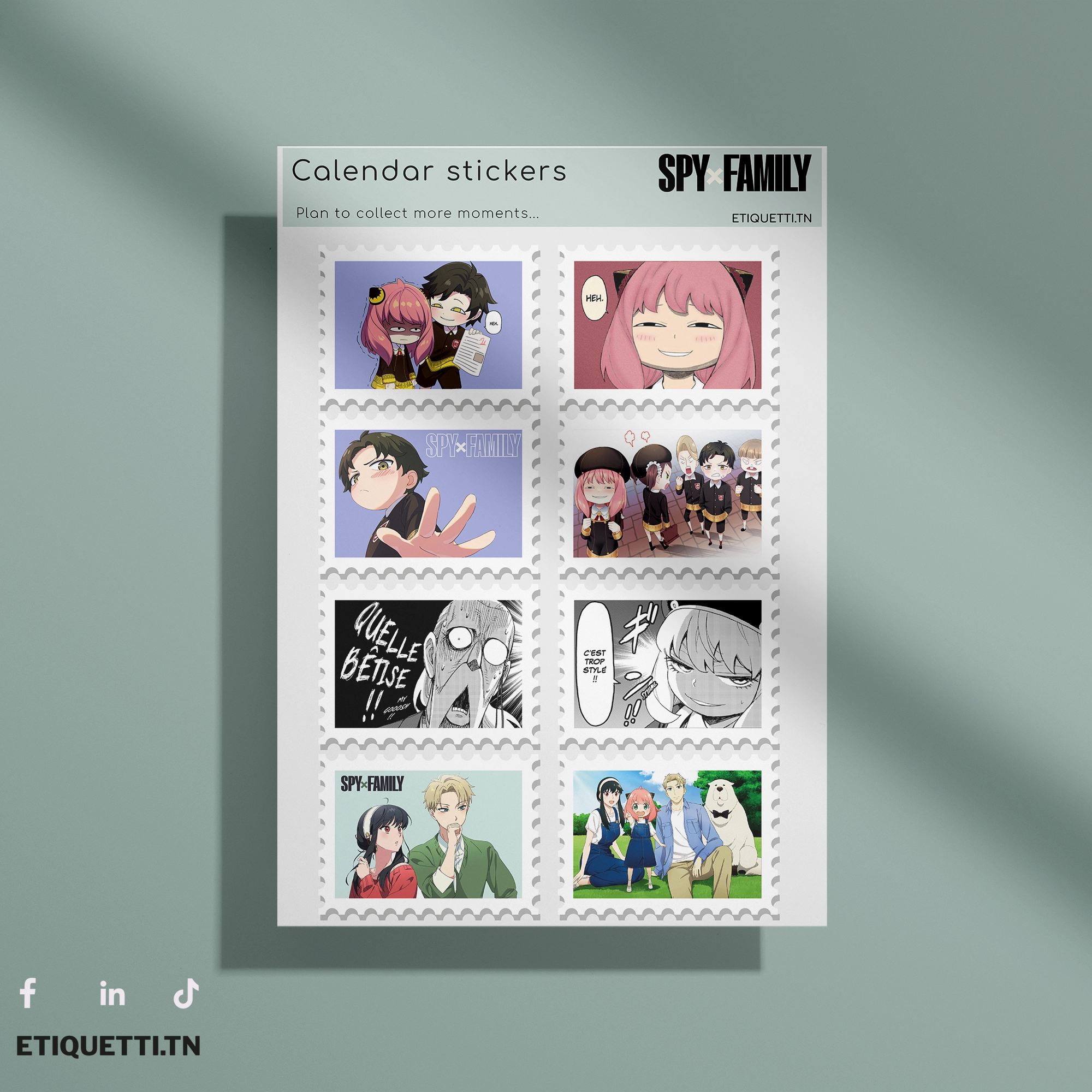 Stickers Sheet SpyxFamily – Sur PC, Tablette, Gourde, et Plus