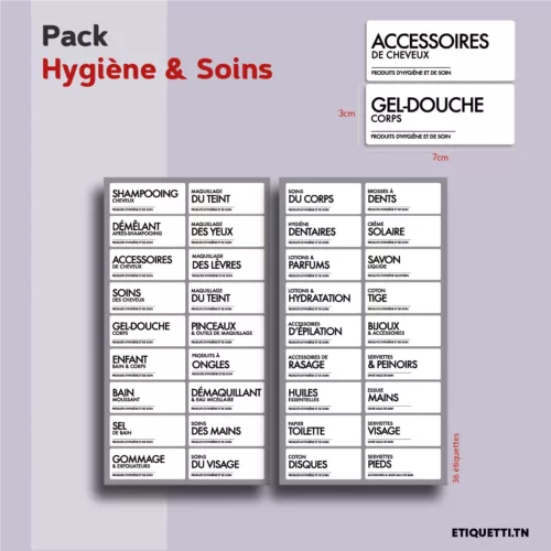 Organisez vos essentiels hygiène et beauté avec nos étiquettes dédiées.