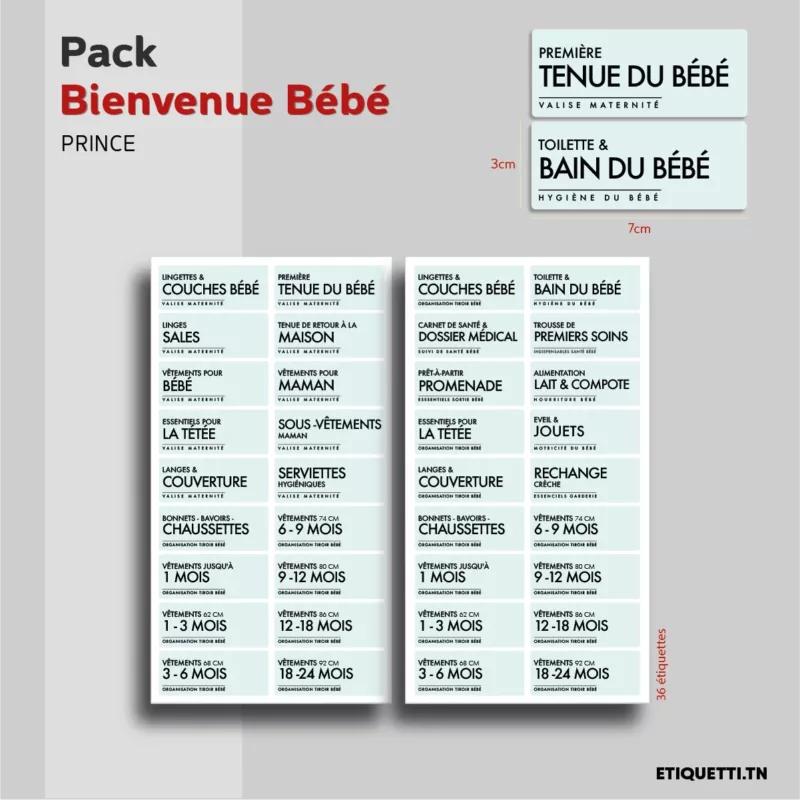 Pack BIENVENUE BÉBÉ | Étiquettes Maternité & Tiroir Bébé