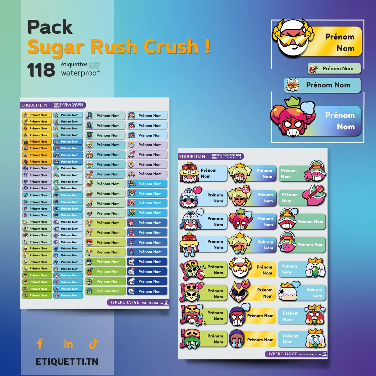 Étiquettes Scolaires Brawl Stars | SUGAR RUSH CRUSH