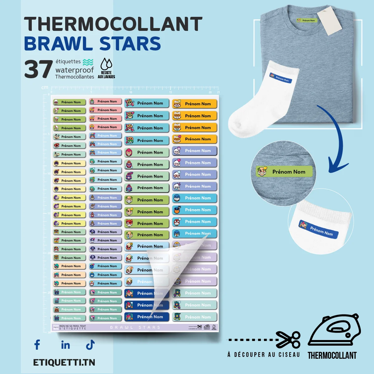 Étiquettes Thermocollantes Vêtements BRAWLERS