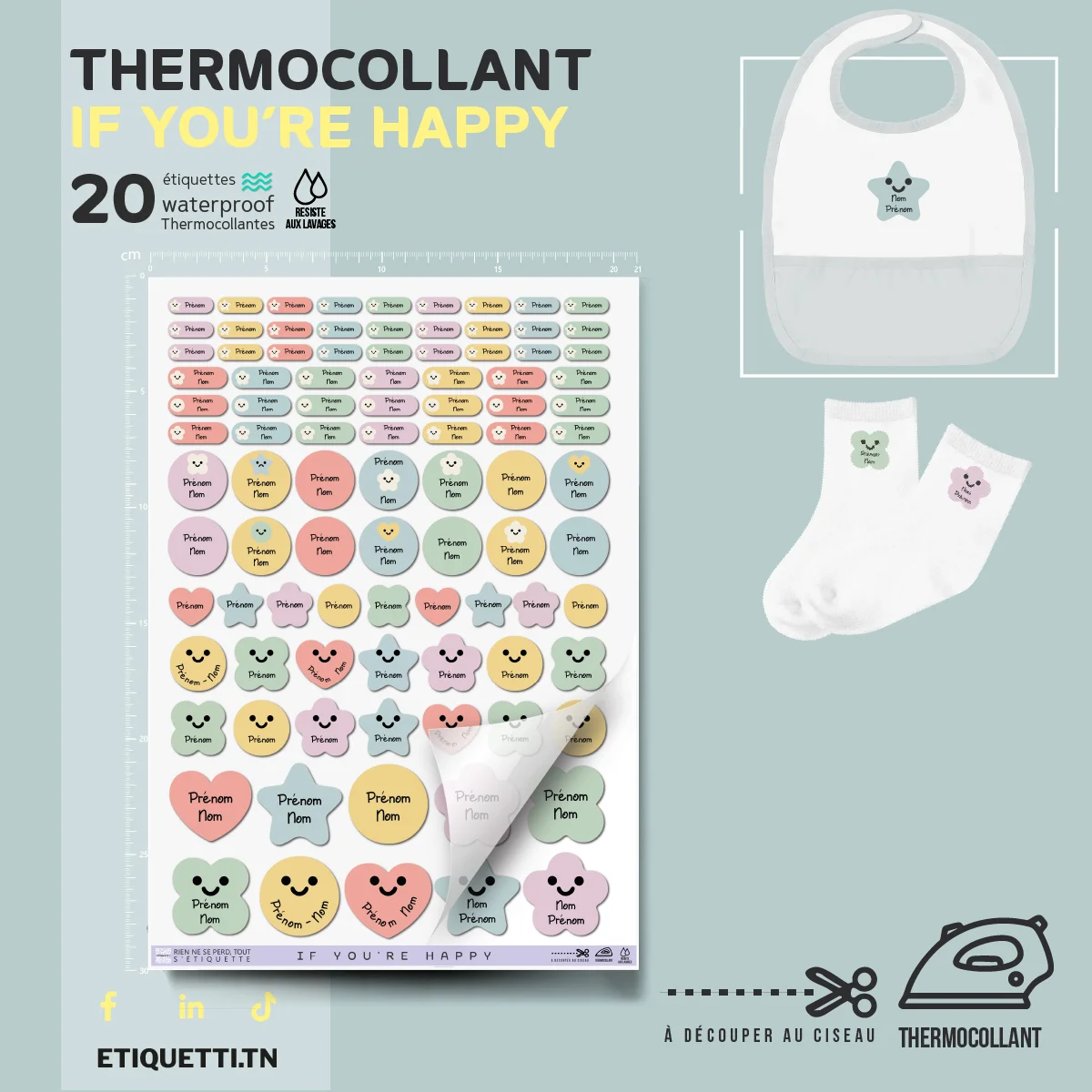 Étiquettes Thermocollantes Vêtements | IF YOU’RE HAPPY