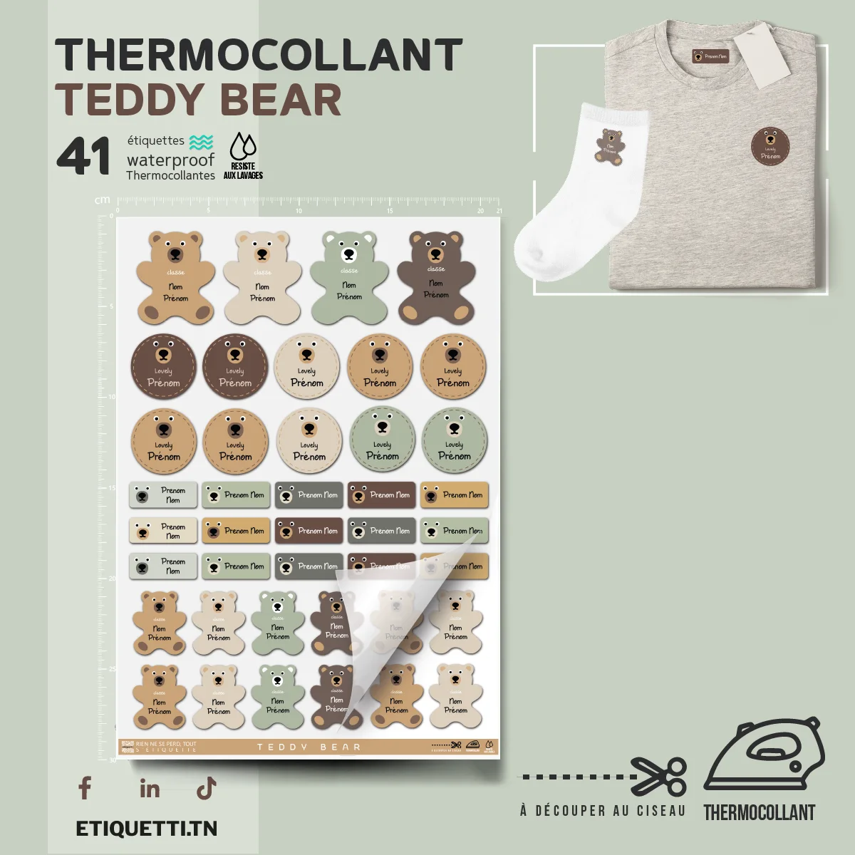 Étiquettes Thermocollantes Vêtements | TEDDY BEAR