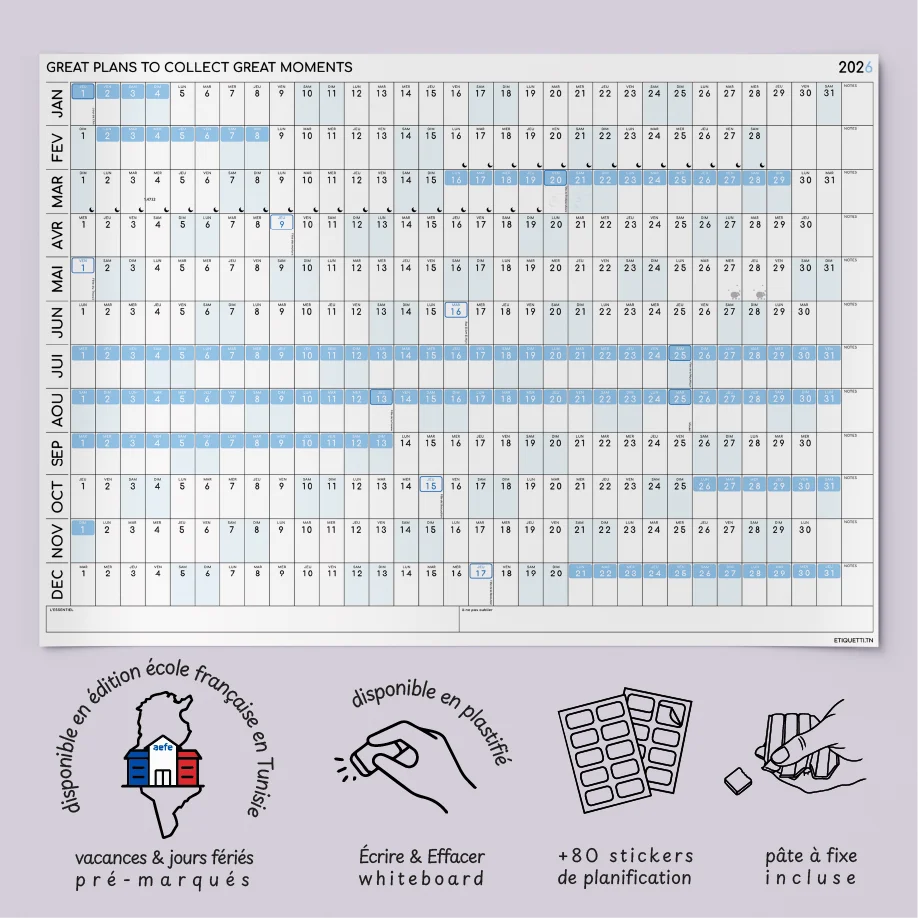 Calendrier Scolaire – École Française en Tunisie