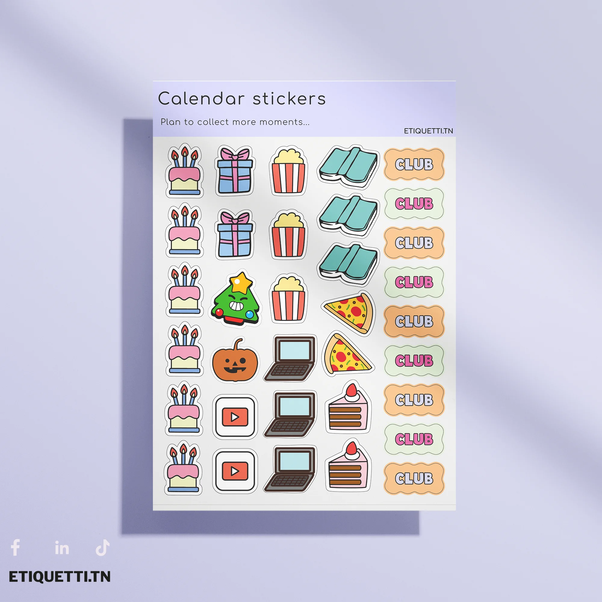 Stickers Activités – Pour calendrier, agenda et planner