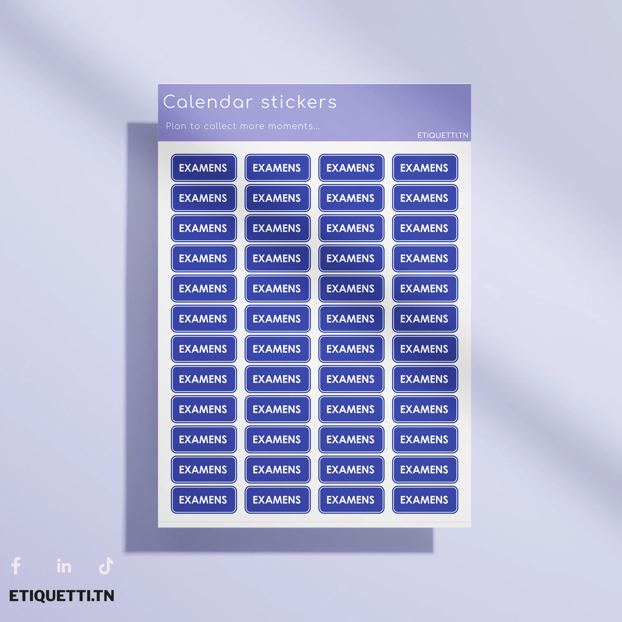 Stickers Planification : « Examens »