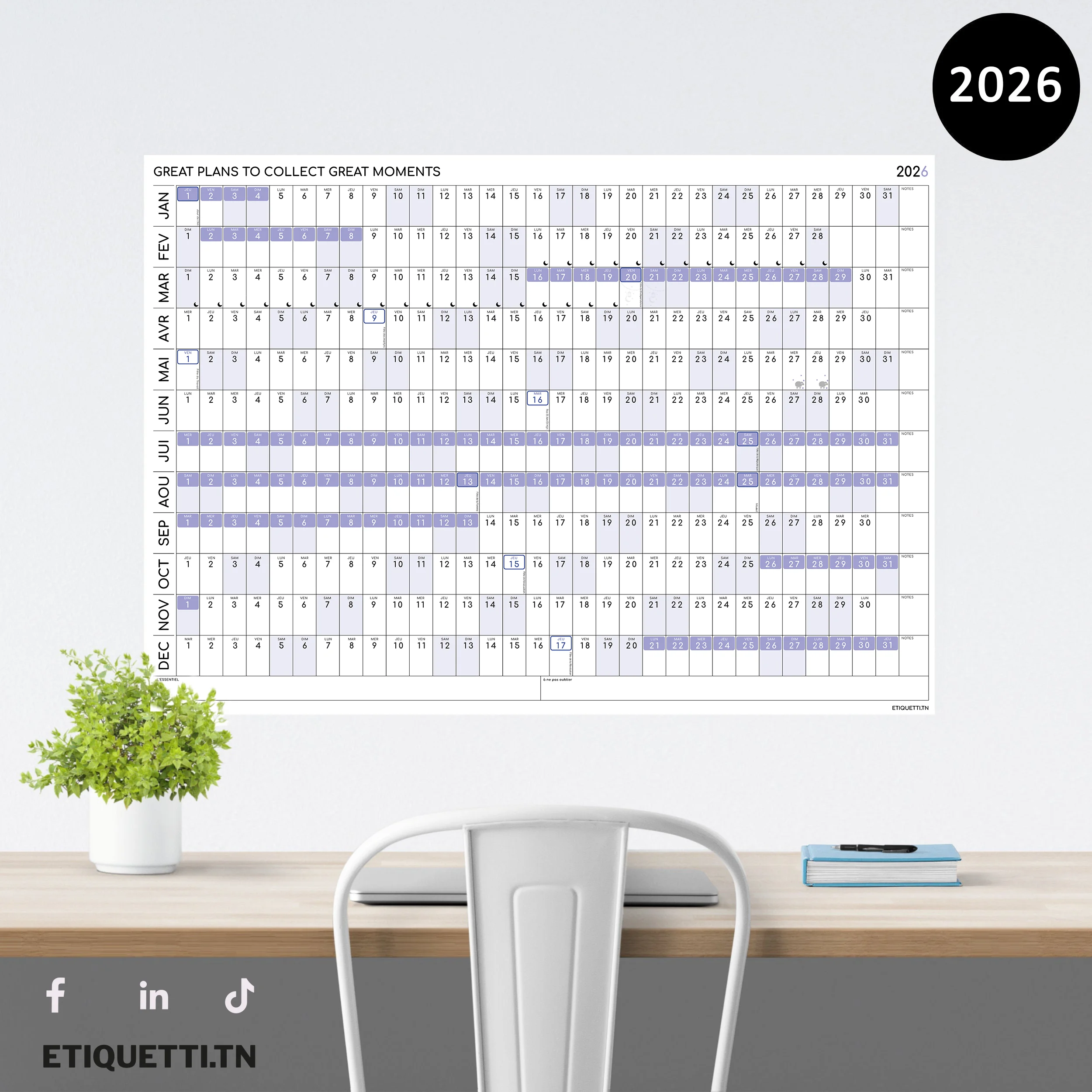 Calendrier Scolaire 2026 – Tunisie